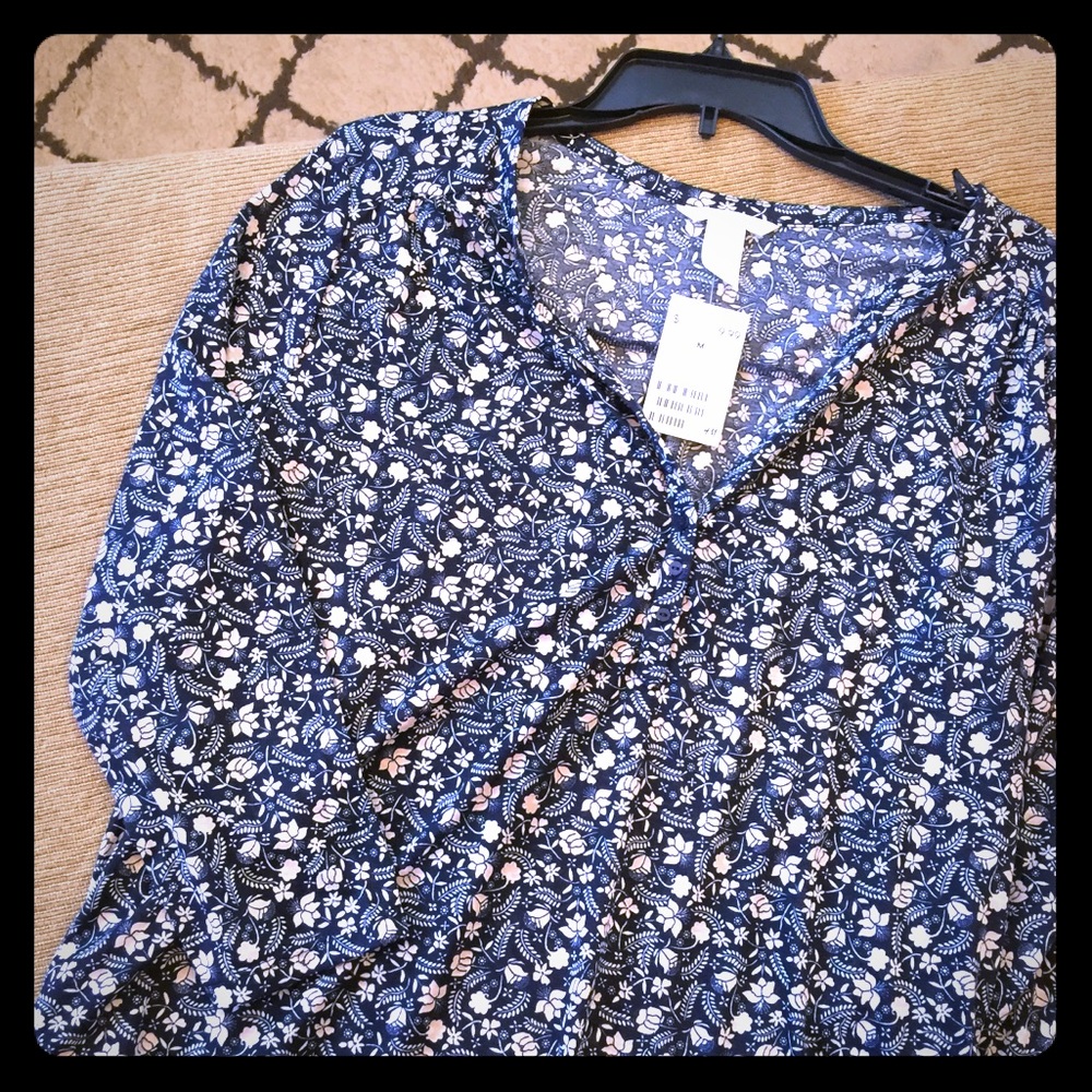 Brand new - blue flowered shirt from H&M